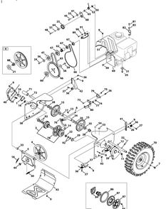 Drive System Diagram and Parts List for 3X26-INCHHD31AH55SX (31AH55SX710)(2014) Cub Cadet Snow Blower